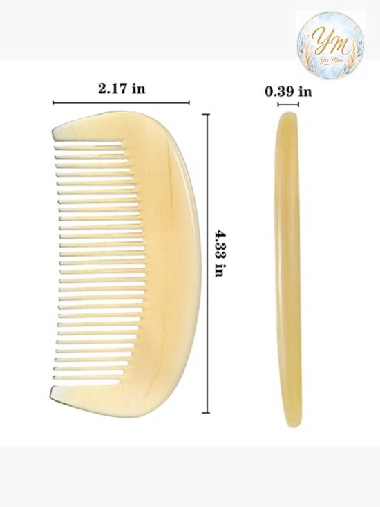 Natural Sheep Horn Comb Anti Static Detangling Hairbrush Handmade main image 5